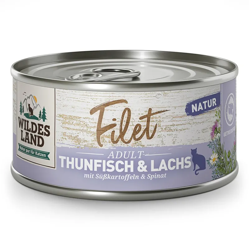 Versand Am Gleichen Tag WILDES LAND Katze Filet Thunfisch&Lachs 80 g